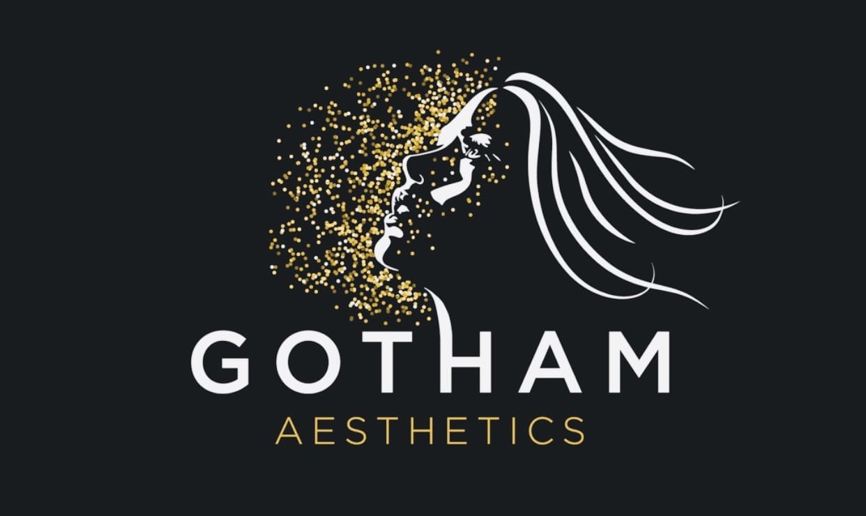 A black and white logo of gotham aesthetics